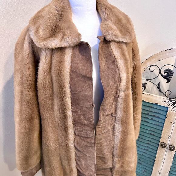 VINTAGE 70s Tissavel France Luxury Faux Fur Suede Made in Brittain Large - Picture 3 of 13